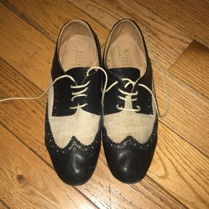 Black and Cream Saddle Oxfords